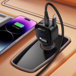 شاحن سيارة سريع ايس فاست ACEFAST B17 95W مع كابل USB-C مدمج قابل للسحب